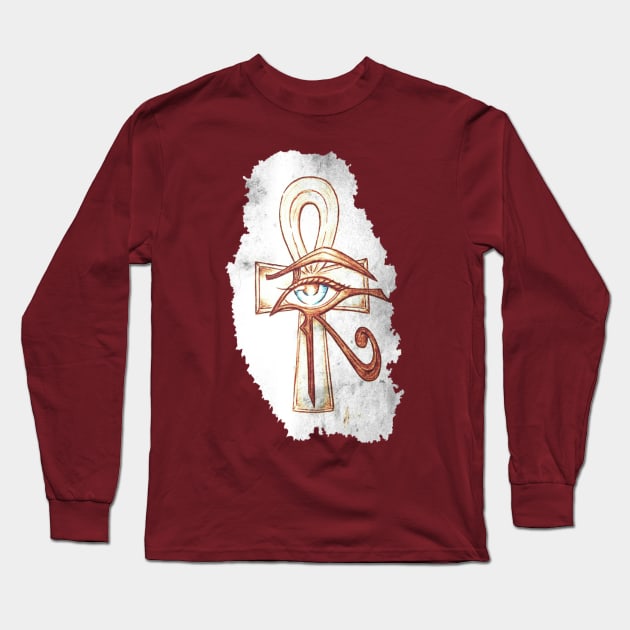 Ankh of Protection Long Sleeve T-Shirt by Mina6